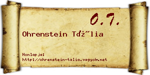 Ohrenstein Tália névjegykártya